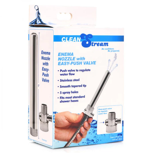 CleanStream Enema Nozzle With Push Valve