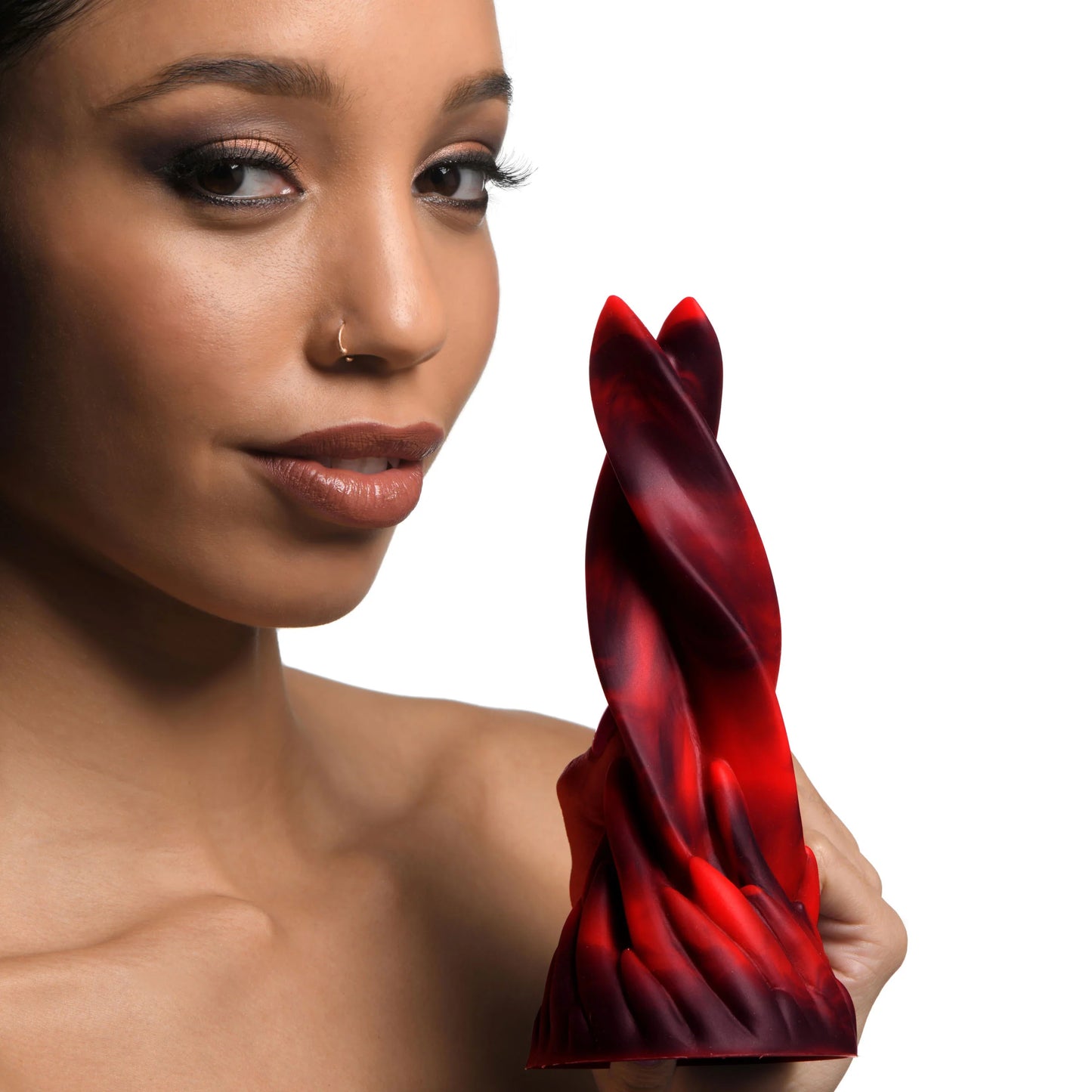 Creature Cocks Hell Kiss Twisted Tongues - Red 18.8cm Fantasy Dildo