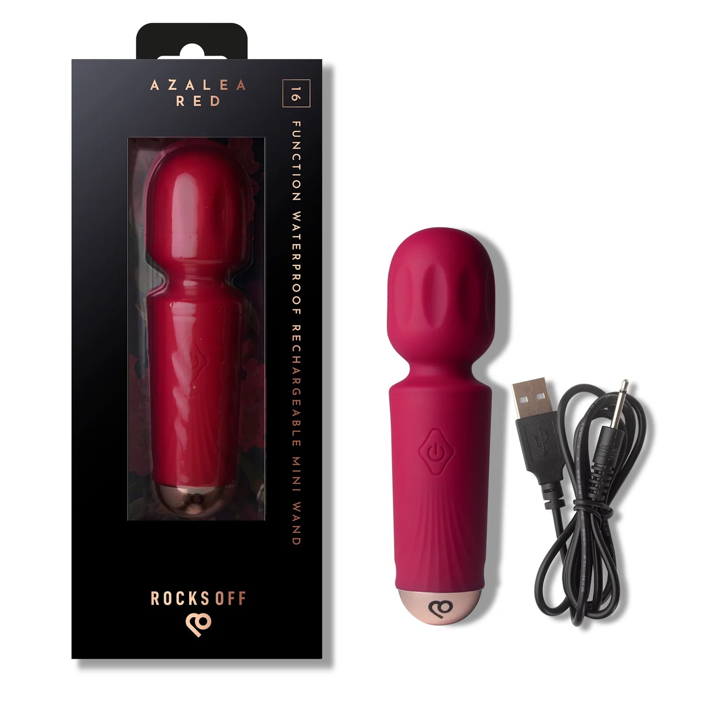 Rocks Off Rechargeable Mini Wand - Azalea Red