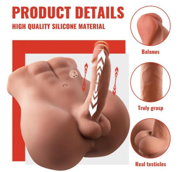 Daytona Dolls Bartlett 5kg USB Auto Thrusting 15cm Male Cock and Ass Masturbator