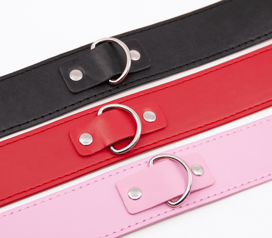 Love In Leather Faux Leather Collar With Buckle Closure Keeper