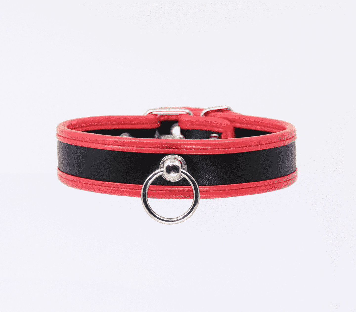 Love In Leather Faux Leather Collar With 2cm Rotating Ring