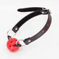 Love In Leather Heart Inlay Faux Leather Gag With Breathable Ball B-GAG01