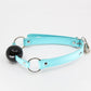Love In Leather Turquoise Faux Leather Gag With Solid Rubber Ball B-GAG22