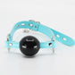 Love In Leather Turquoise Faux Leather Gag With Solid Rubber Ball B-GAG22