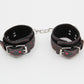 Love In Leather Black Faux Leather Wrist Cuffs With Red Metallic Heart