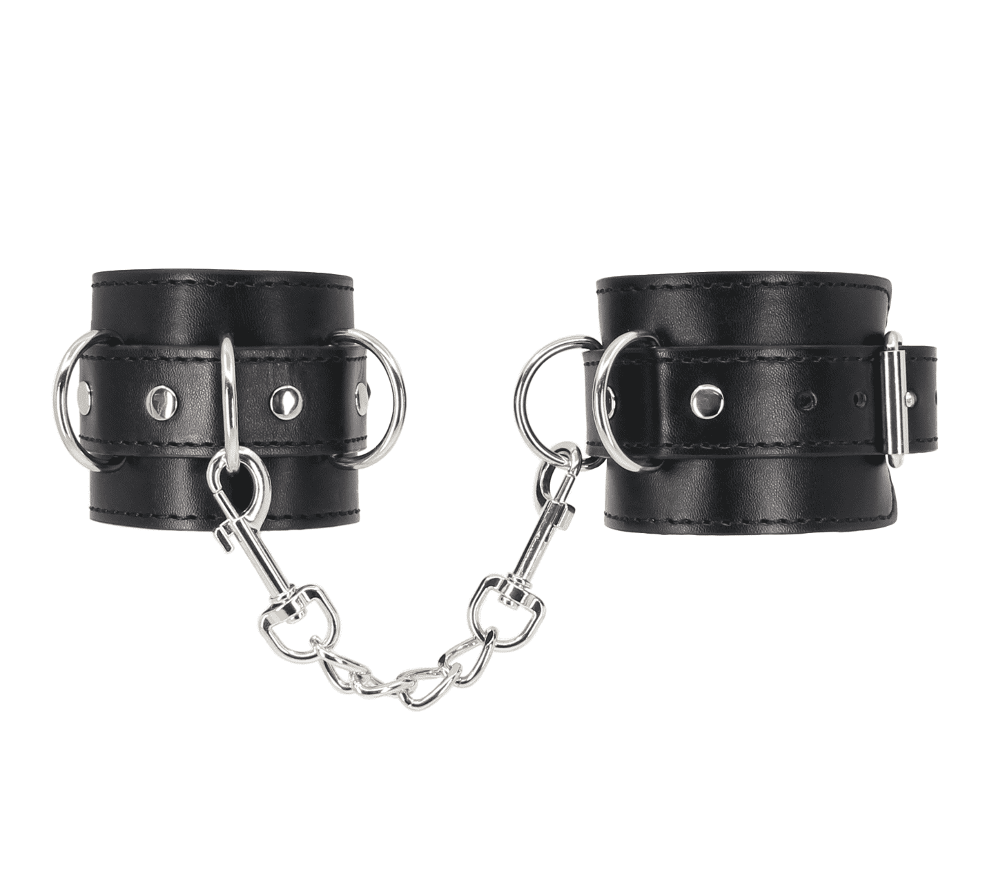 Love In Leather Faux Leather Wrist Cuffs With Buckle Closure And Detachable Chain Join