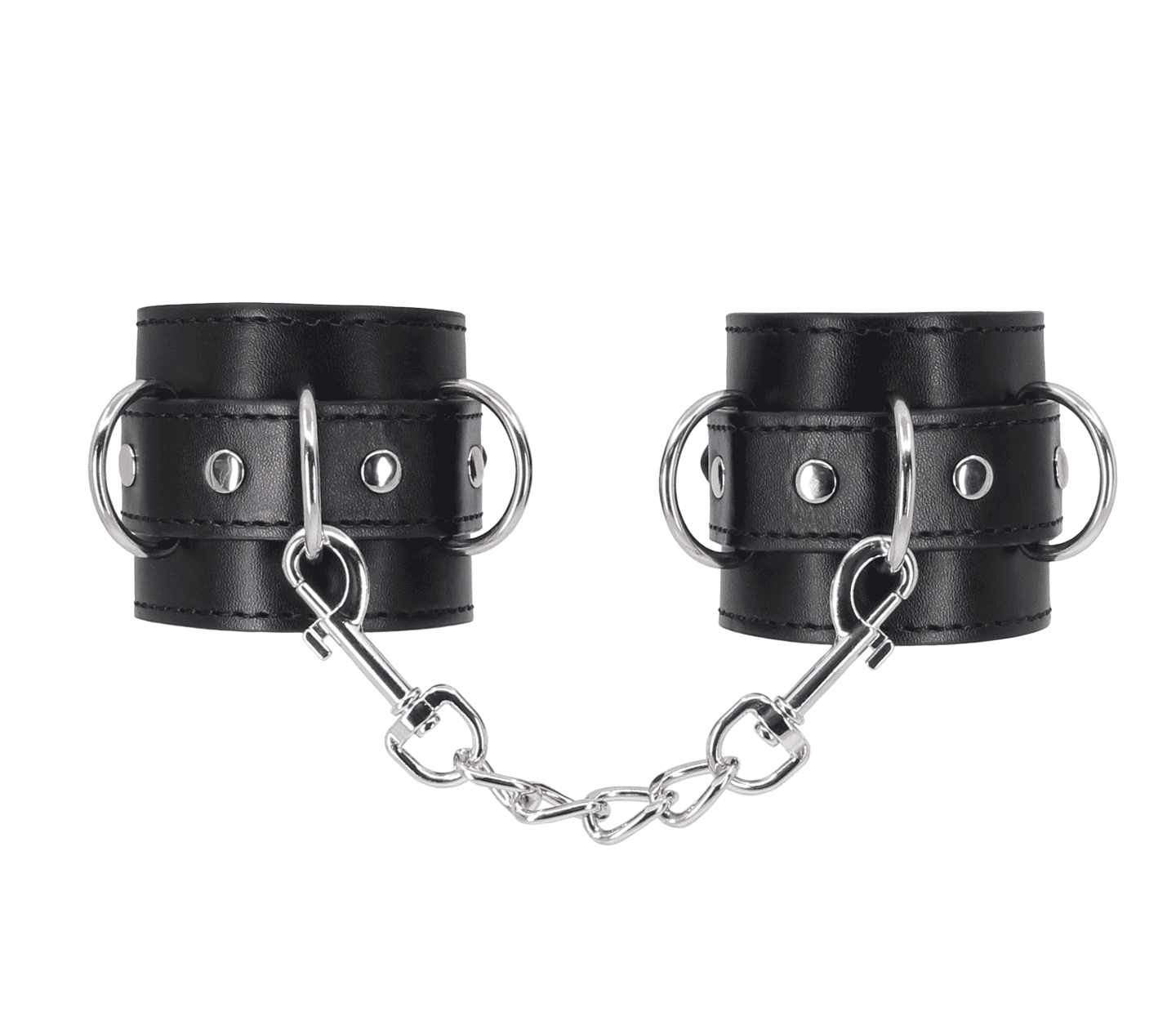 Love In Leather Faux Leather Wrist Cuffs With Buckle Closure And Detachable Chain Join