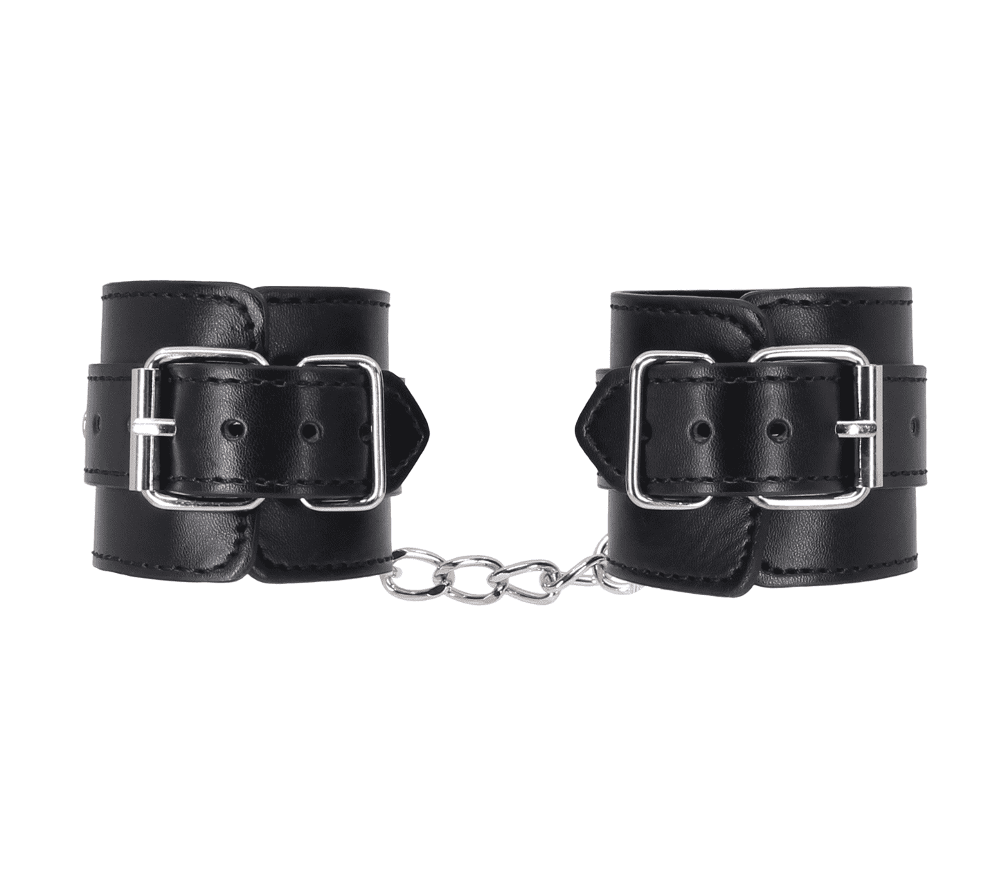 Love In Leather Faux Leather Wrist Cuffs With Buckle Closure And Detachable Chain Join