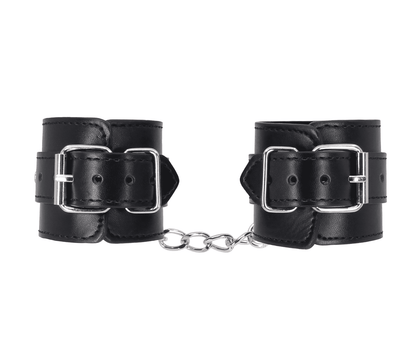 Love In Leather Faux Leather Wrist Cuffs With Buckle Closure And Detachable Chain Join