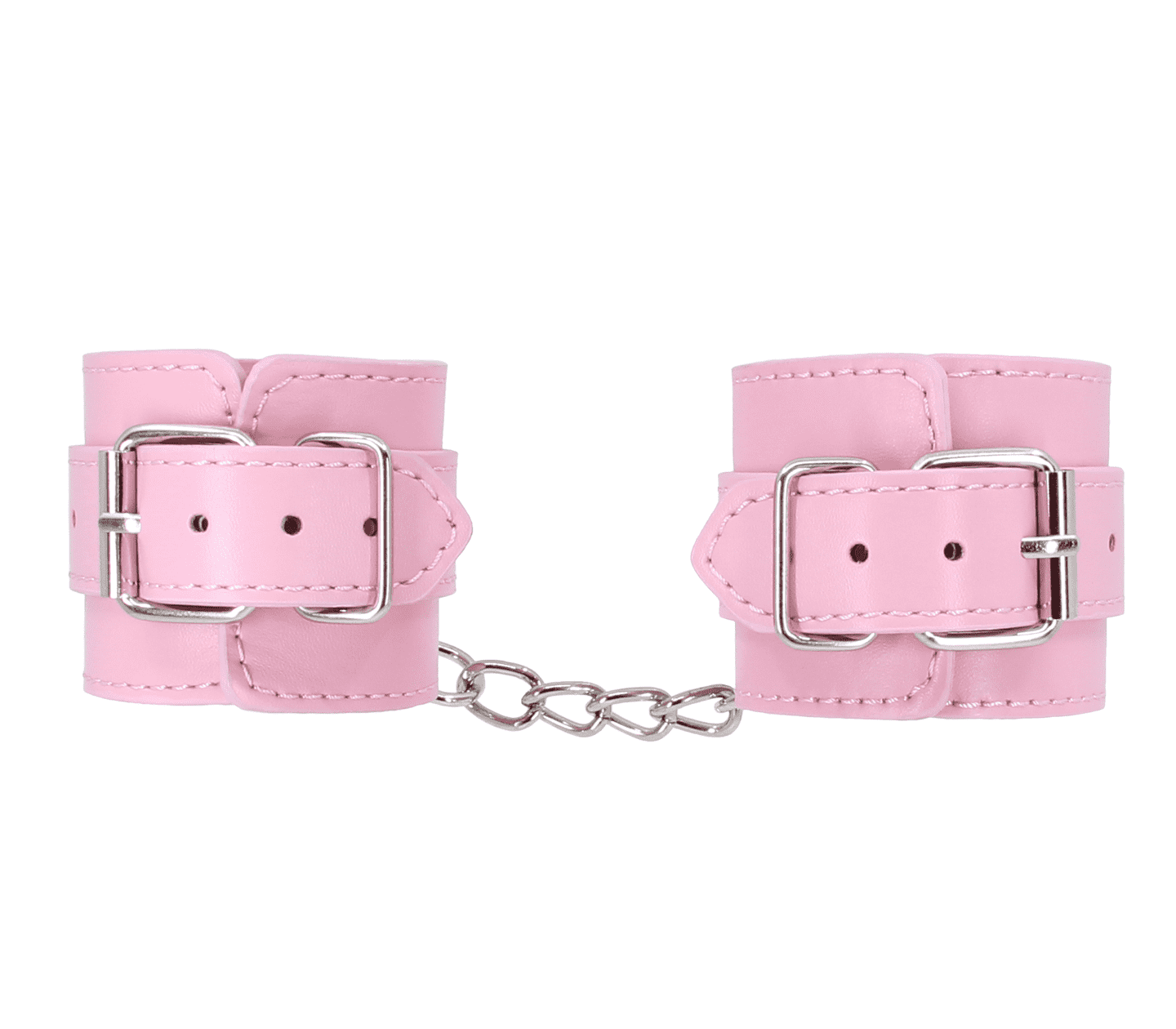Love In Leather Faux Leather Wrist Cuffs With Buckle Closure And Detachable Chain Join