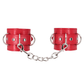 Love In Leather Faux Leather Wrist Cuffs With Buckle Closure And Detachable Chain Join