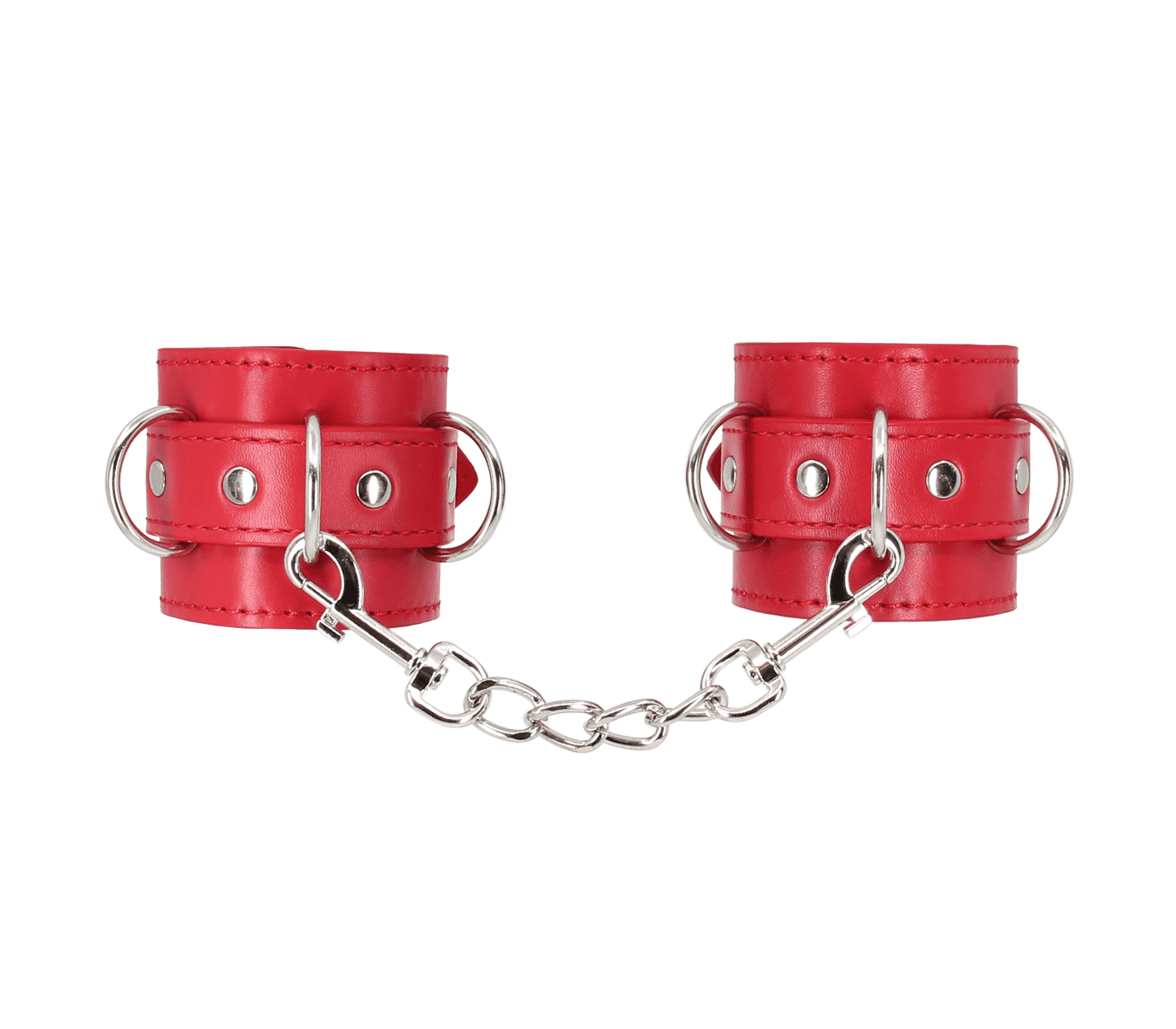 Love In Leather Faux Leather Wrist Cuffs With Buckle Closure And Detachable Chain Join