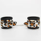 Love In Leather Furry Animal Print Wrist Restraints With Detachable Chain Join