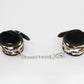 Love In Leather Furry Animal Print Wrist Restraints With Detachable Chain Join