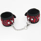 Love In Leather Furry Animal Print Wrist Restraints With Detachable Chain Join