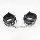 Love In Leather Faux Leather Wrist Restraints With Detachable Chain Join And Diamanté Buckle