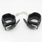 Love In Leather Faux Leather Wrist Restraints With Detachable Chain Join And Diamanté Buckle