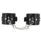 Love In Leather Faux Leather Wrist Restraints With Detachable Chain Join And Diamanté Buckle
