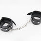 Love In Leather Faux Leather Wrist Restraints With Detachable Chain Join And Diamanté Buckle
