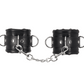 Love In Leather Heavily Padded Wrist Restraints With Dee Rings Lockable Buckles