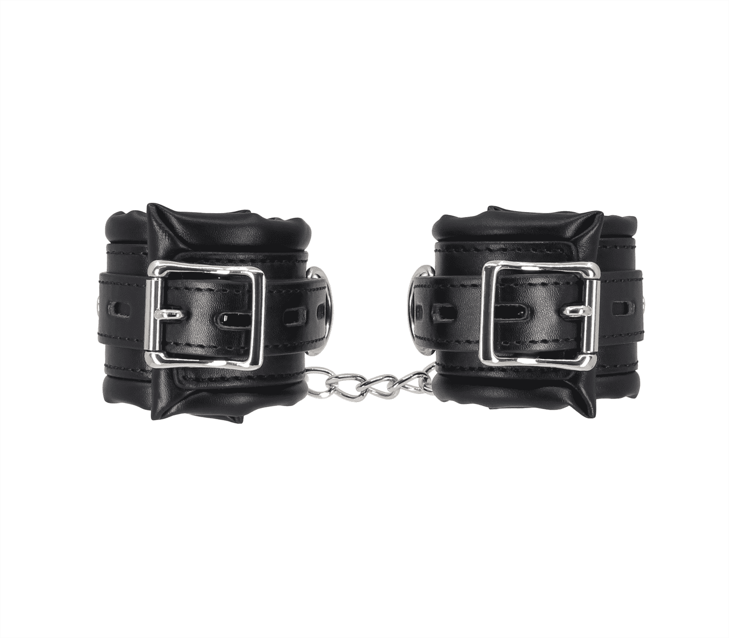 Love In Leather Heavily Padded Wrist Restraints With Dee Rings Lockable Buckles