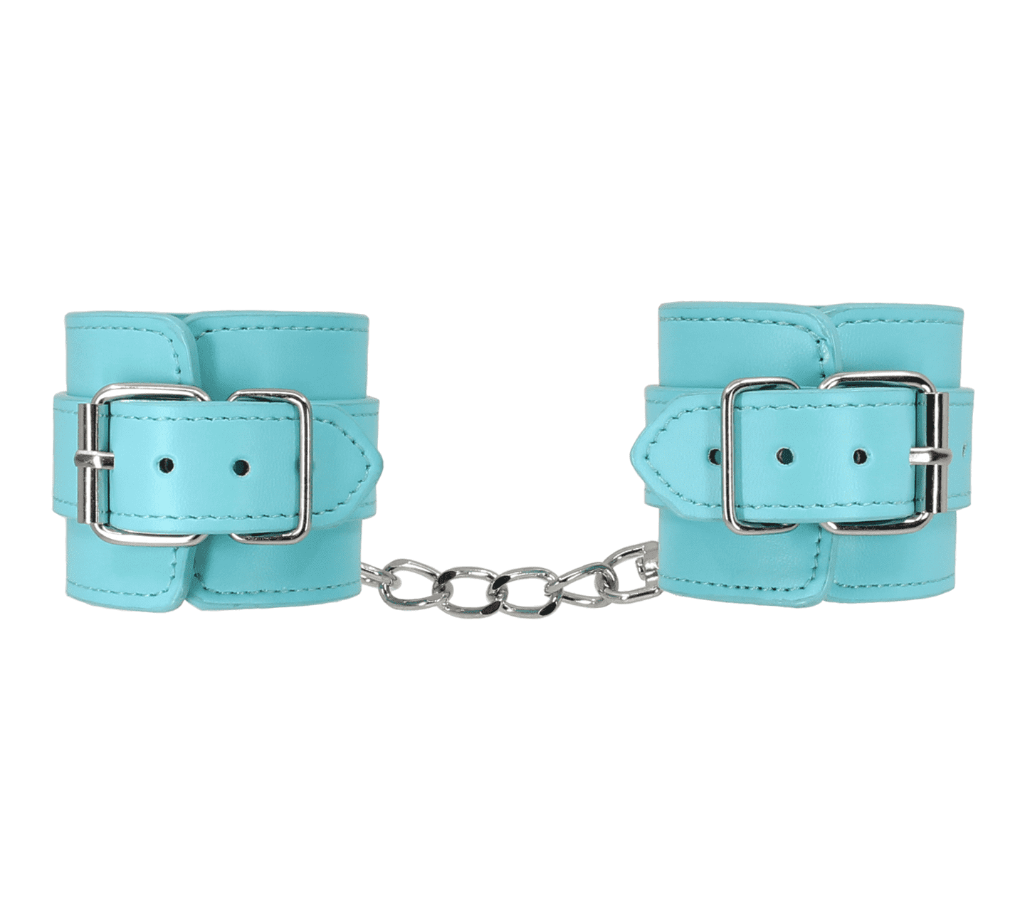 Love In Leather Turquoise Blue Faux Leather Wrist Restraints