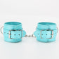 Love In Leather Turquoise Blue Faux Leather Wrist Restraints