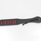 Love In Leather Black Faux Leather Slapper Paddle With ‘Bitch’ Cut Out Design B-PAD04