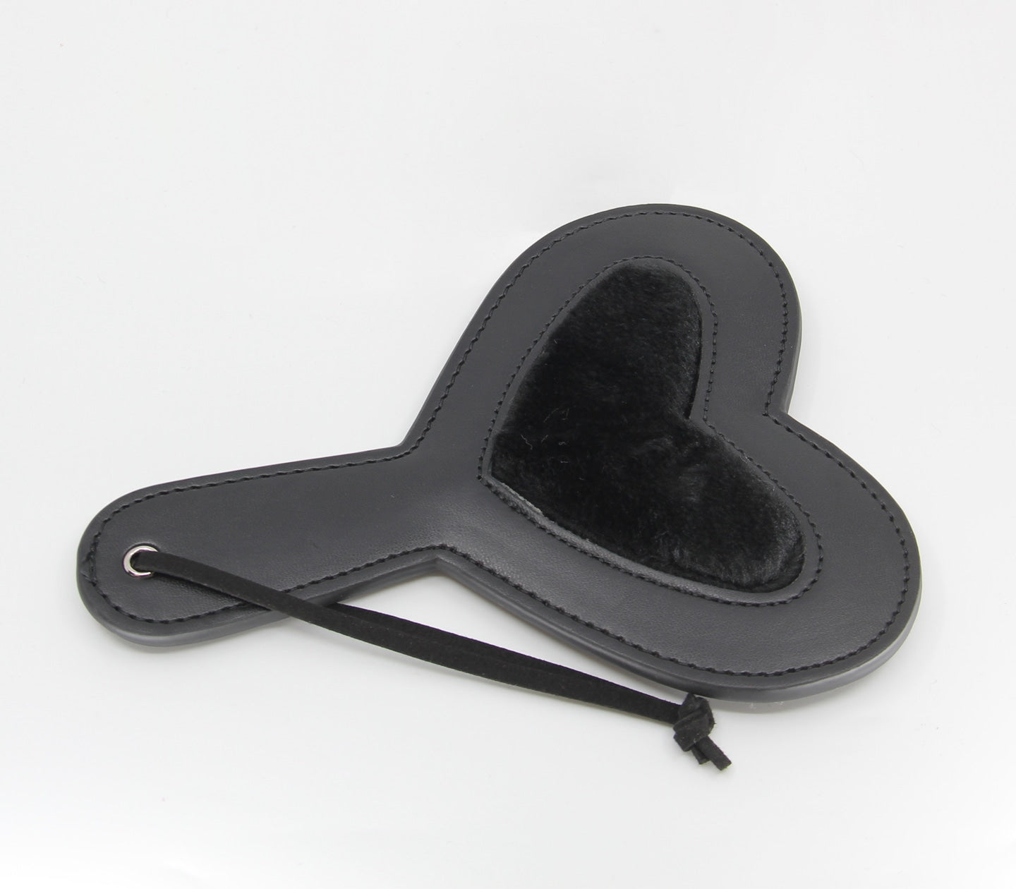 Love In Leather Heart Shaped Vegan Leather Paddle With Faux Fur Inlay B-PAD08