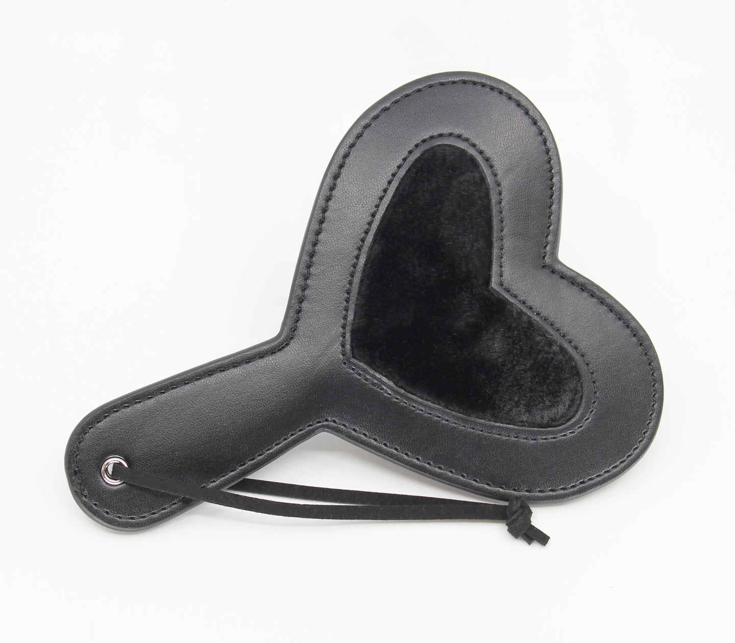 Love In Leather Heart Shaped Vegan Leather Paddle With Faux Fur Inlay B-PAD08