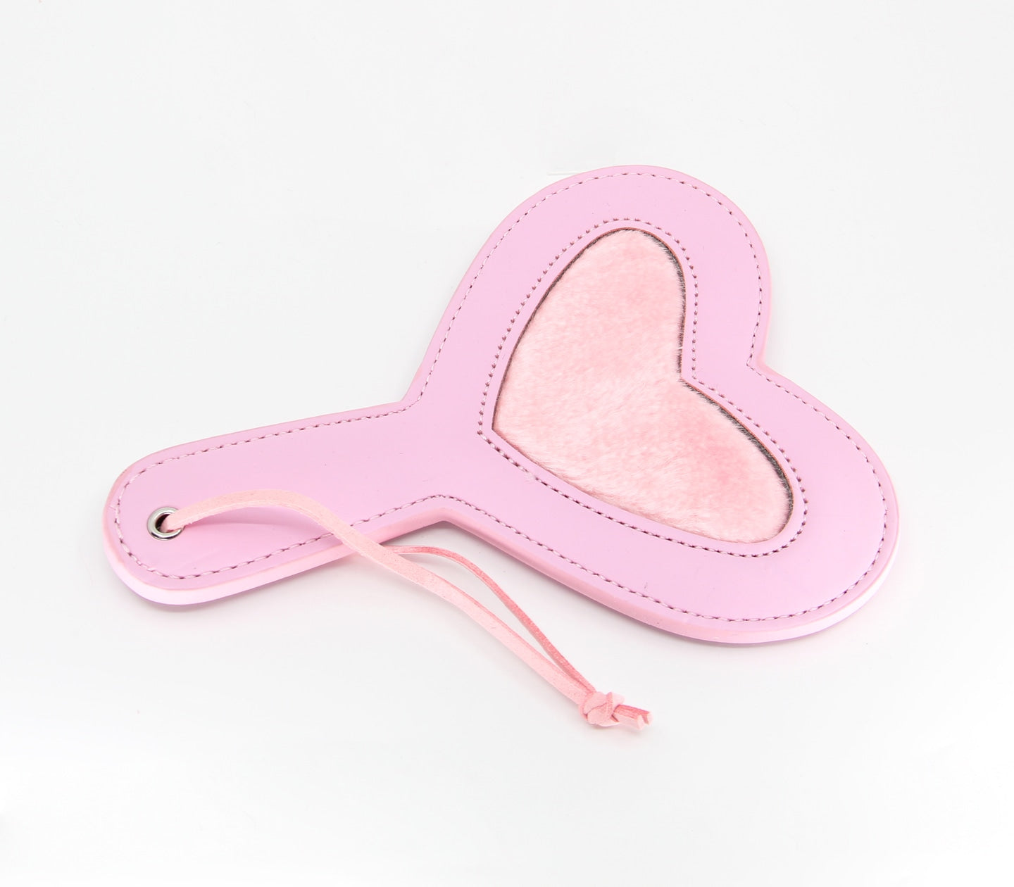Love In Leather Heart Shaped Vegan Leather Paddle With Faux Fur Inlay B-PAD08