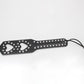 Love In Leather Faux Leather Paddle With Double Heart Cut Out And All-around Silver Stud Detail B-PAD11