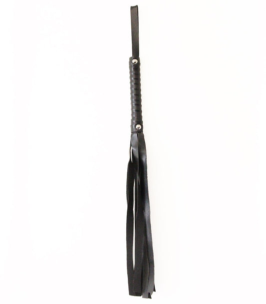Love In Leather Basic PU Leather Flogger With Wrist Strap And Stud Detail B-WHI01