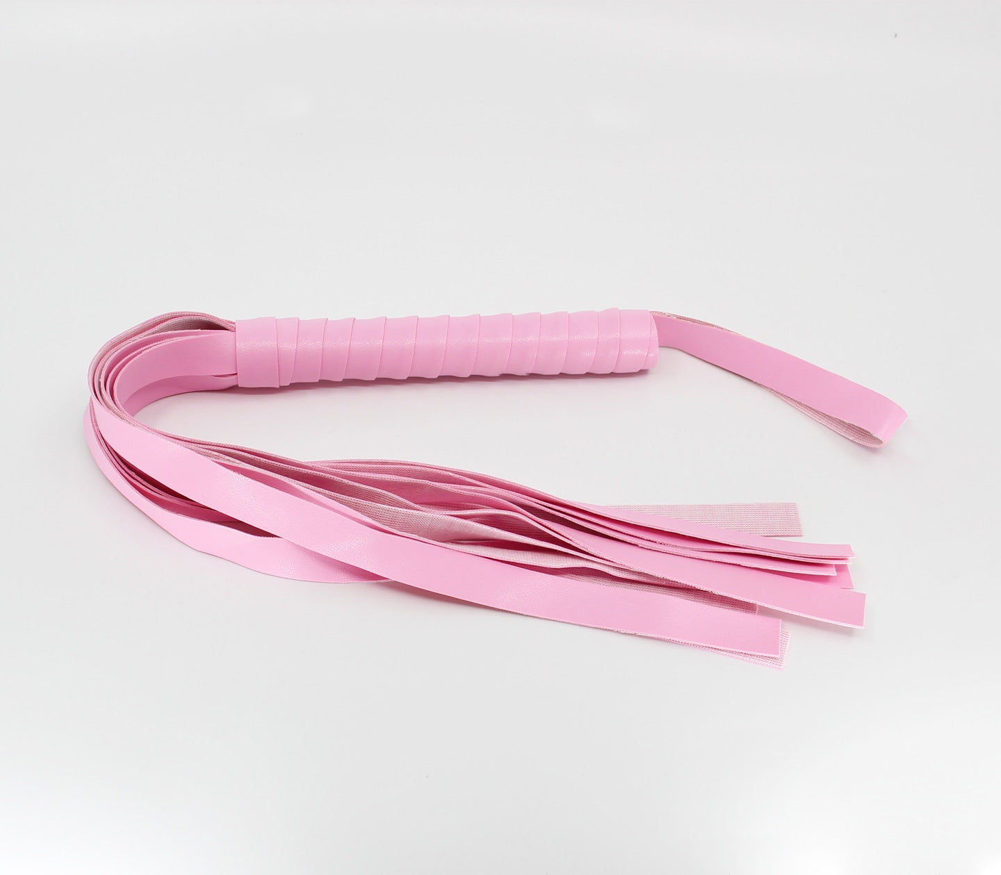 Love In Leather Basic PU Leather Flogger With Wrist Strap And Stud Detail B-WHI01