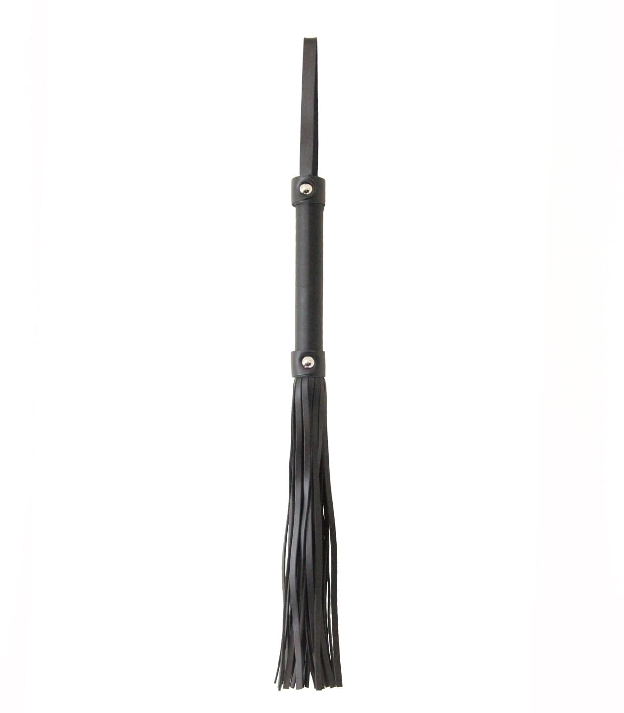 Love In Leather Long Faux Leather Flogger Made From Grain Effect Imitation Leather With Wrist Strap B-WHI06