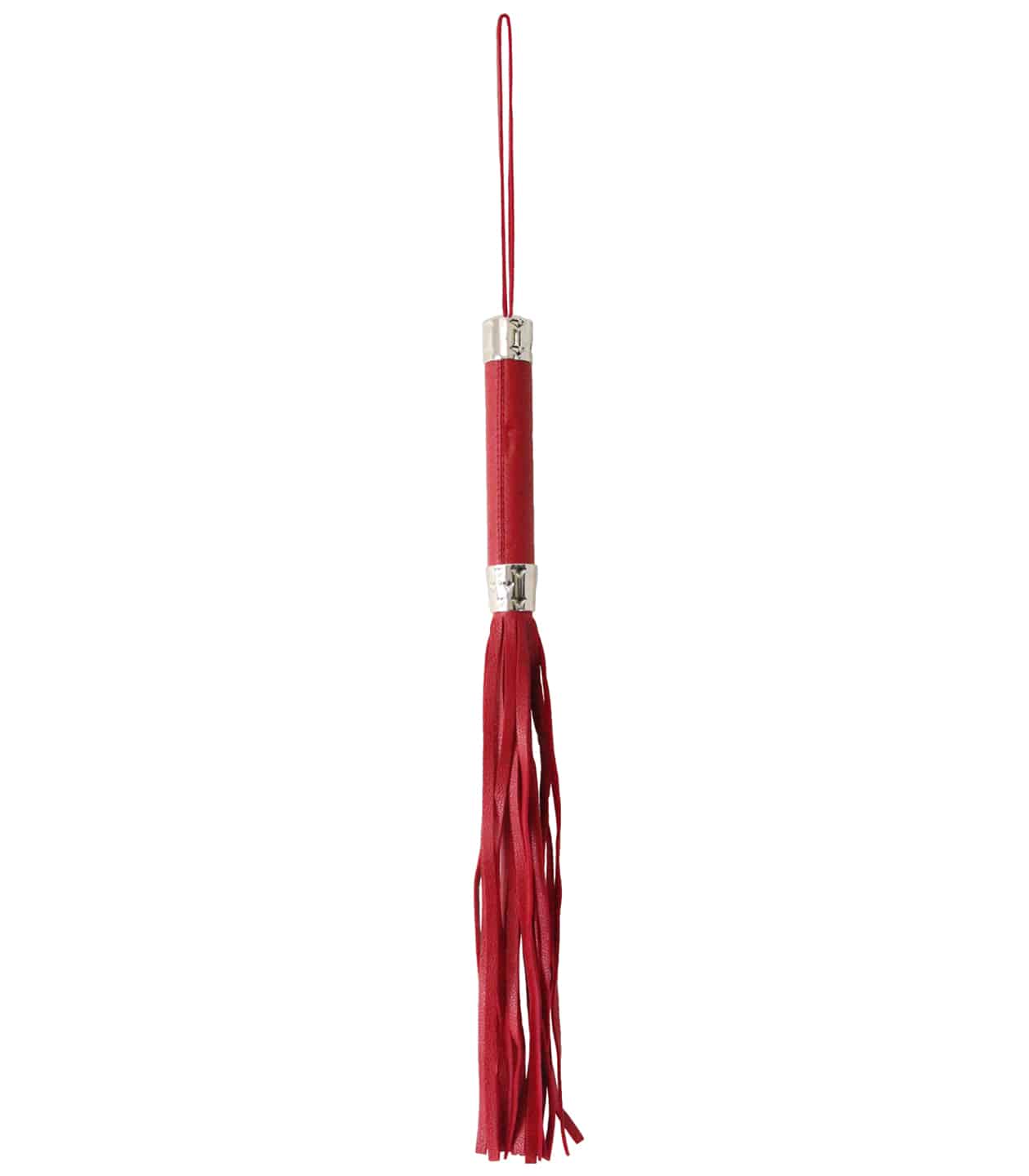 Love In Leather Grain Effect Leatherette Flogger Featuring Metal Tipped Handle With Heart Details B-WHI09