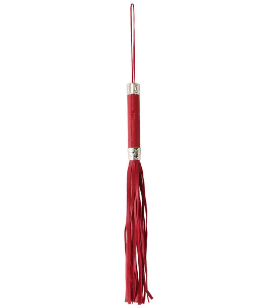 Love In Leather Grain Effect Leatherette Flogger Featuring Metal Tipped Handle With Heart Details B-WHI09