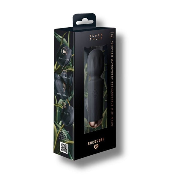 Rocks Off Rechargeable Mini Wand - Black Tulip