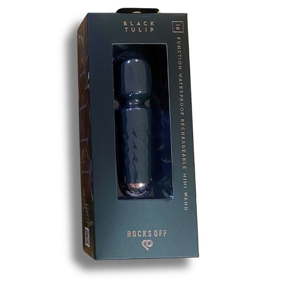 Rocks Off Rechargeable Mini Wand - Black Tulip