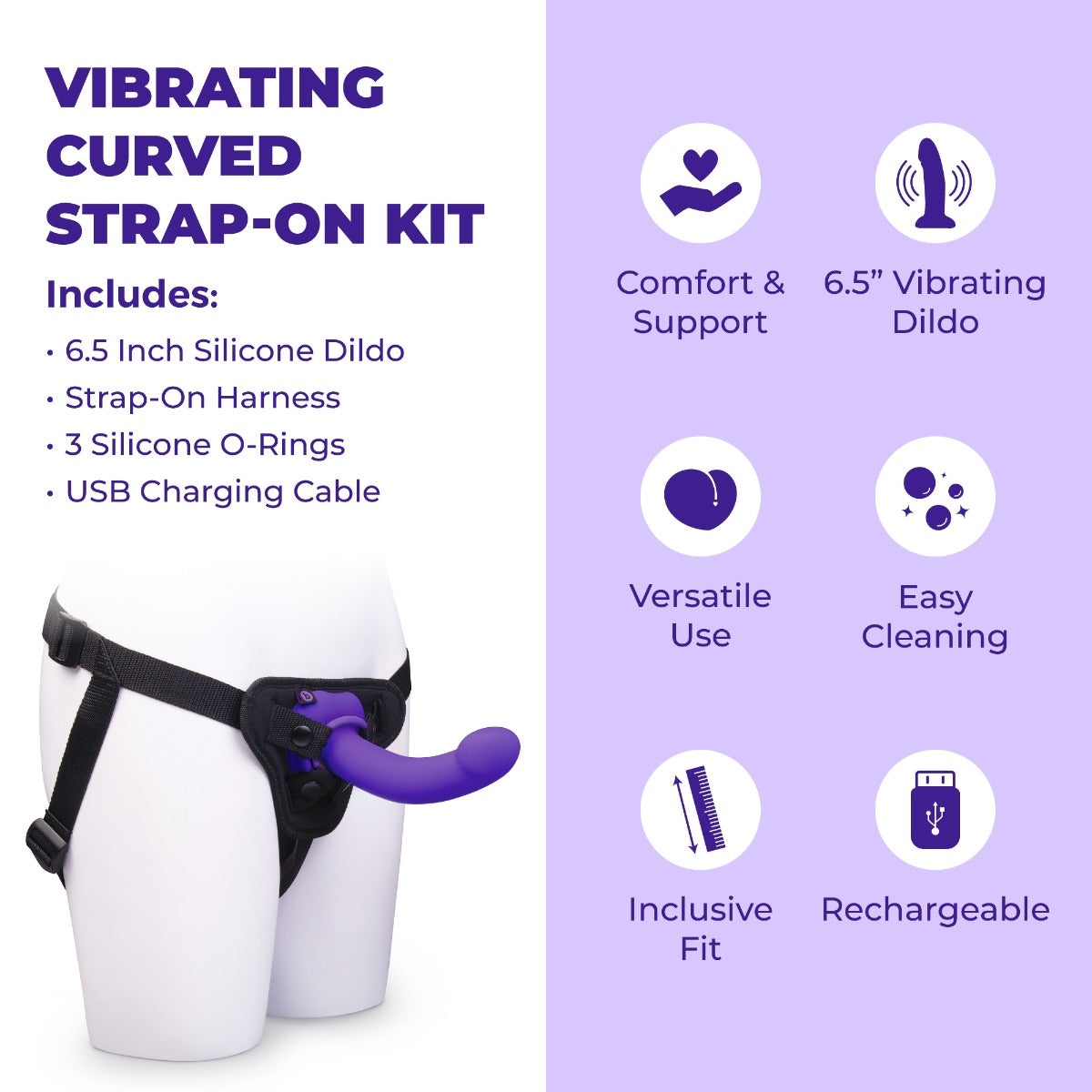 COTR | B-Vibe Vibrating Curved Strap-On Kit