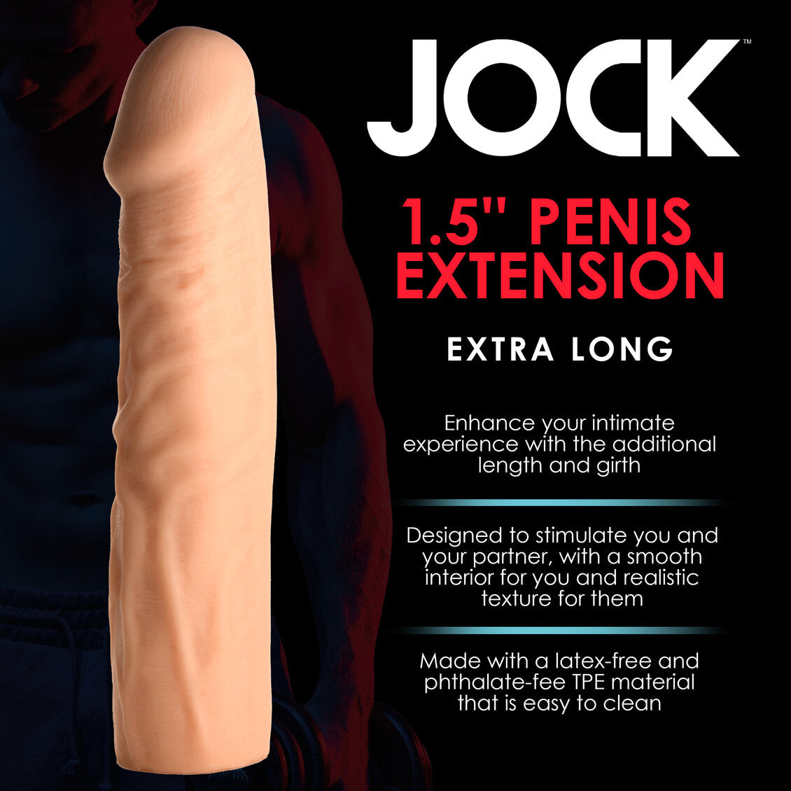 Curve Toys | JOCK Extra Long 1.5" Penis Extension Sleeve - Light