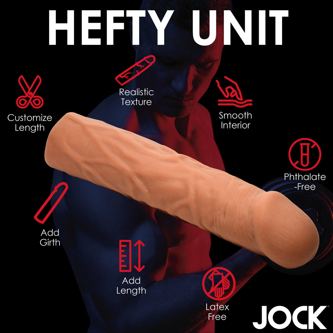 Curve Toys | JOCK Extra Long 1.5" Penis Extension Sleeve - Medium