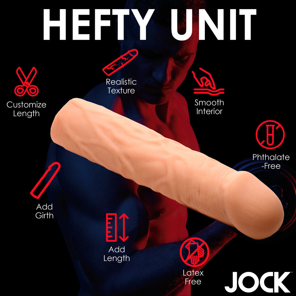 Curve Toys | JOCK Extra Long 3" Penis Extension Sleeve - Light