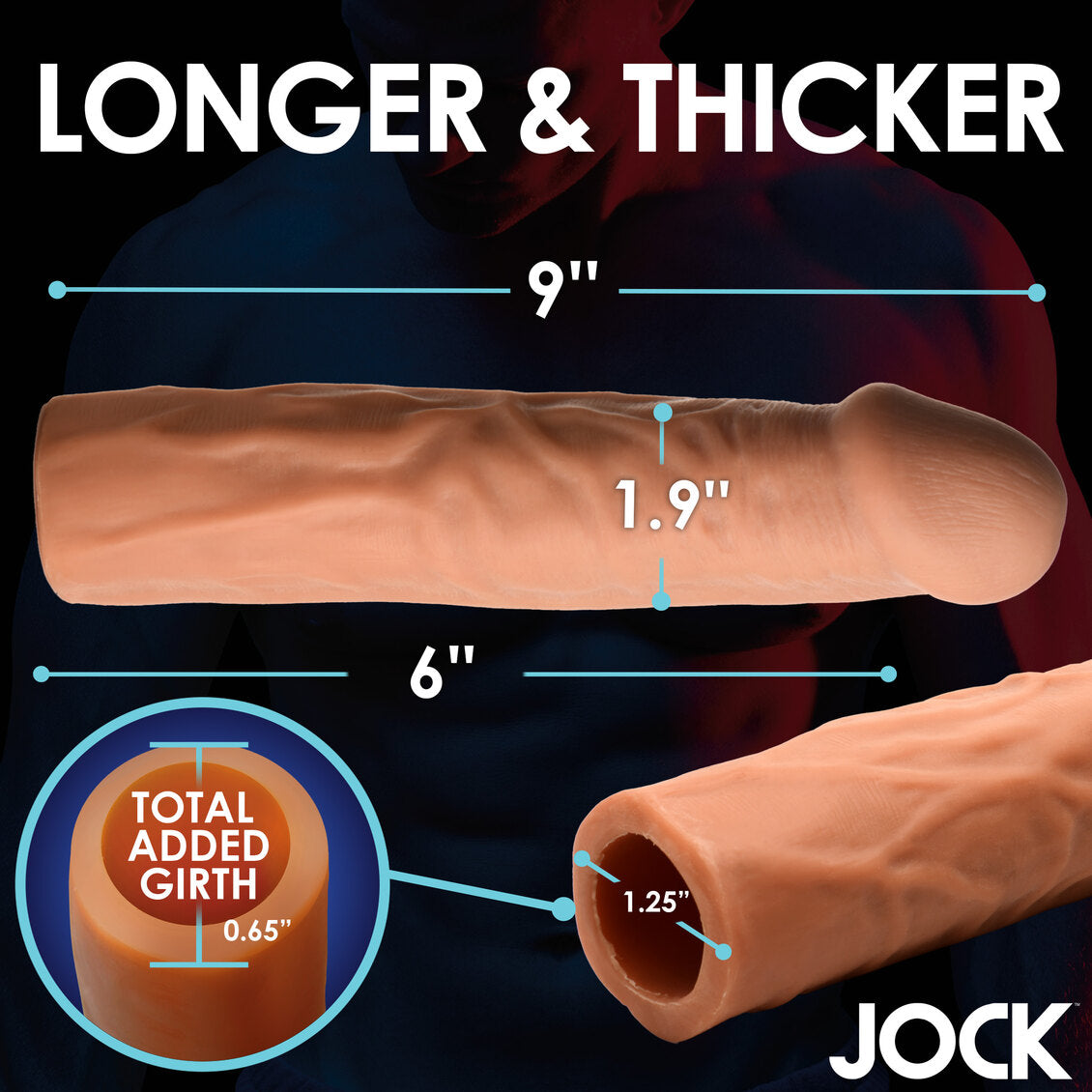 Curve Toys | JOCK Extra Long 3" Penis Extension Sleeve - Medium