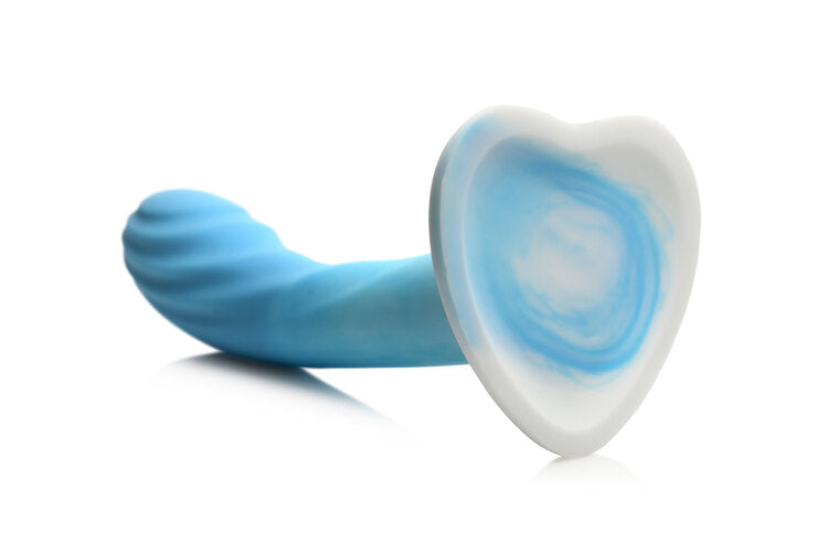 Curve Toys | Simply Sweet 7" Ripple Silicone Dildo Blue White