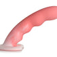 Curve Toys | Simply Sweet 8" Wavy Silicone Dildo Pink White