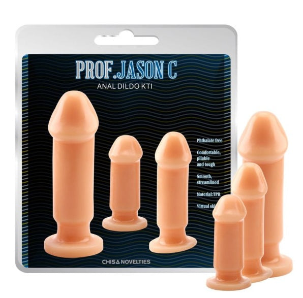 CHISA Prof Jason C Cock Plug Flesh Anal Training Kit 3 Pc