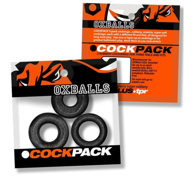 OxBalls Cockpack 3 Pc Ring Set Black