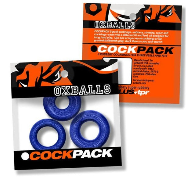 OxBalls Cockpack 3 Pc Ring Set Blue